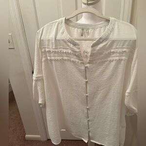 Cato Textured White Blouse